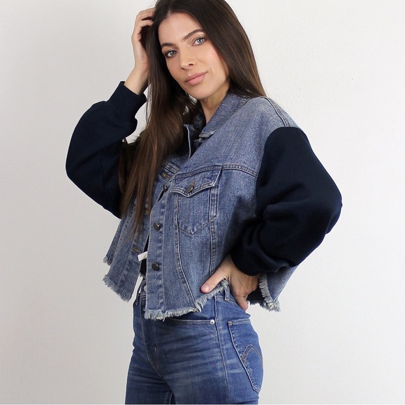 Mod Ref denim jacket with sweatshirt sleeves - Picture 5 of 8